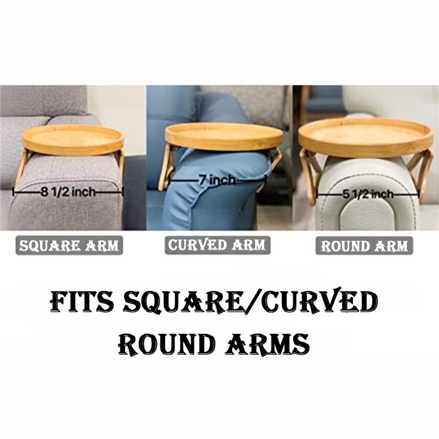 Creative  Clip-On Bamboo Sofa Armrest Tray - Image 4