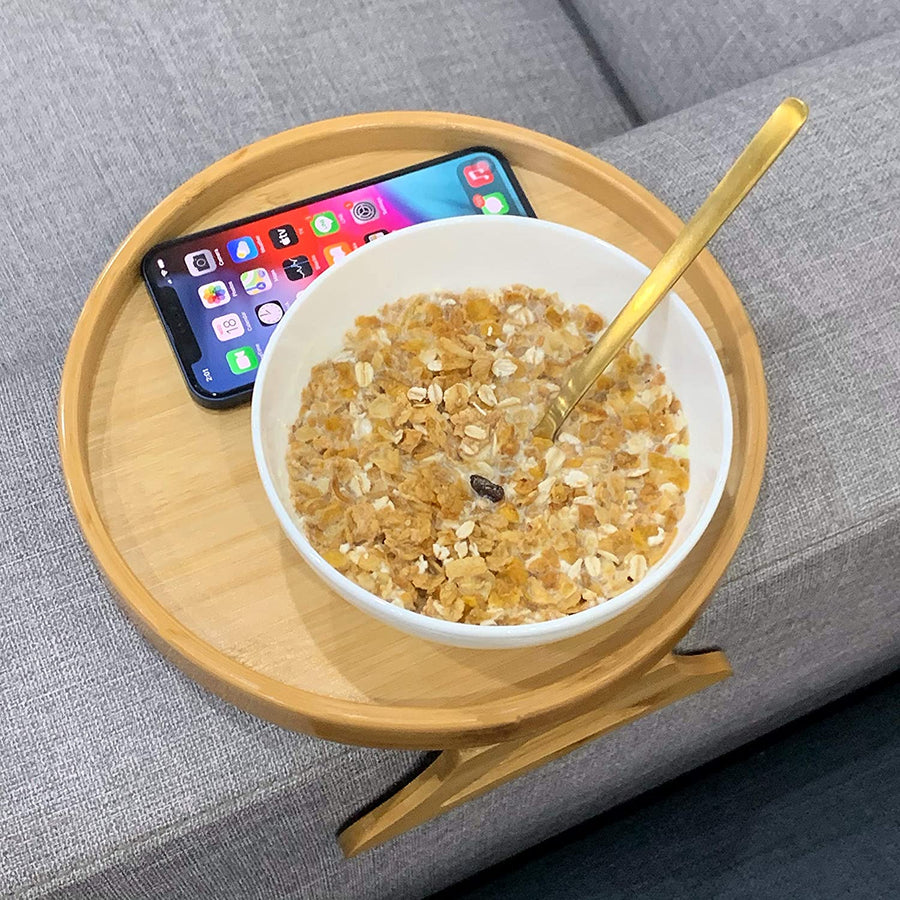 Creative  Clip-On Bamboo Sofa Armrest Tray - Image 7