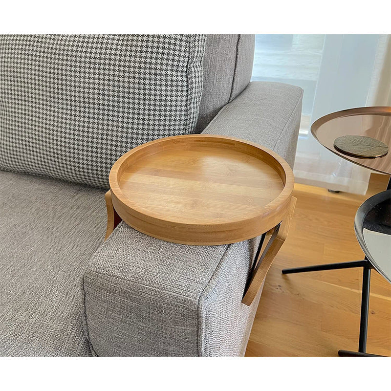 Creative  Clip-On Bamboo Sofa Armrest Tray - Image 3