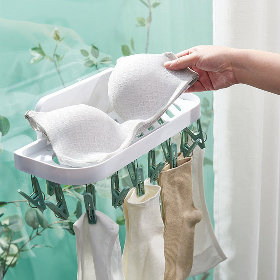 Wall-Mounted Hooks Bathroom Drying Rack - Image 0