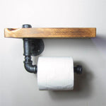 Wooden Urban Industrial Wall Mount Holderwith Roller - MaviGadget