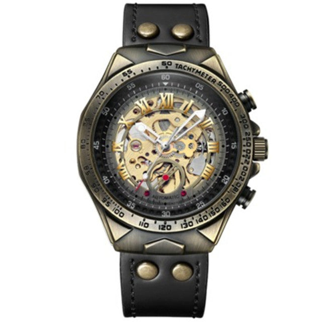 Steampunk Mechanical Retro Leather Men Watches - Image 5