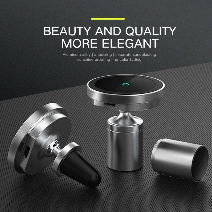 Rotating Car Wireless Charger Magnetic Phone Holder - Image 1