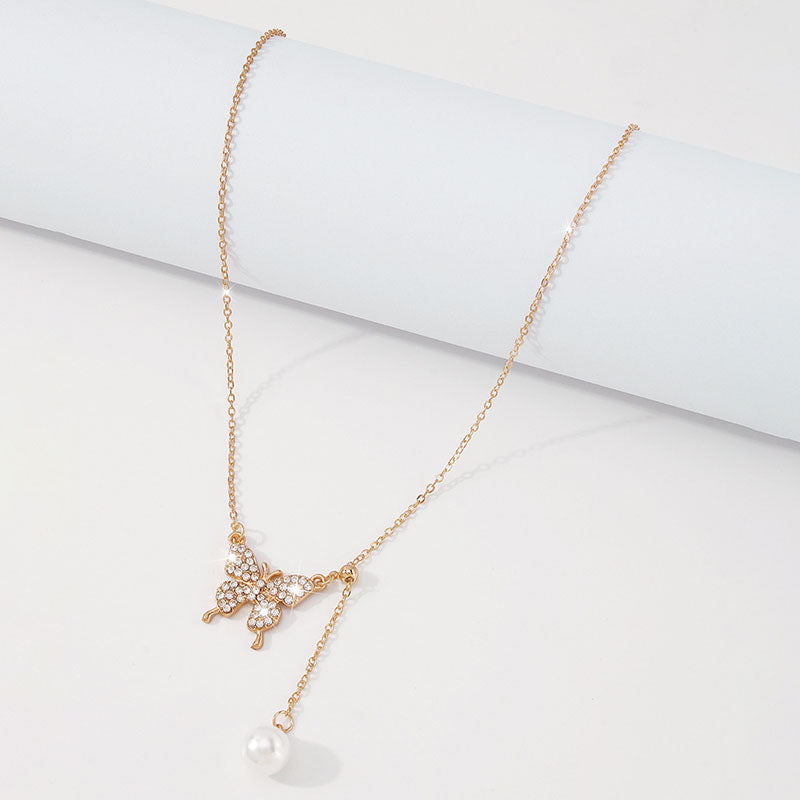 Butterfly Pendant Zircon Necklace