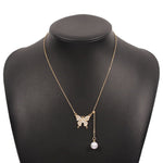 Butterfly Pendant Zircon Necklace