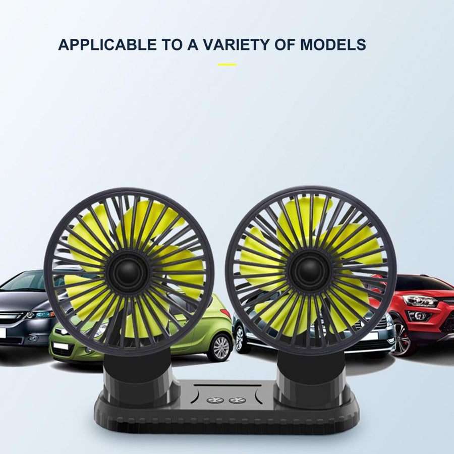 Car Dashboard Double USB Cooling Fan - Image 2