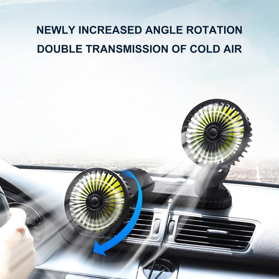 Car Dashboard Double USB Cooling Fan - Image 5