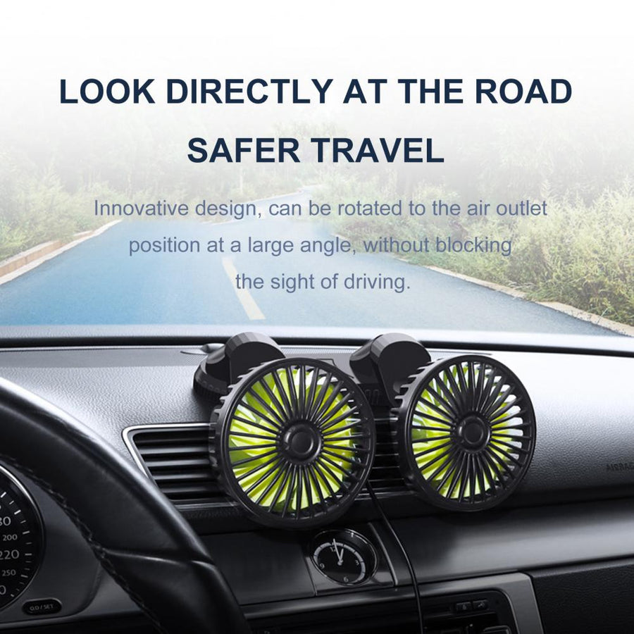 Car Dashboard Double USB Cooling Fan - Image 3