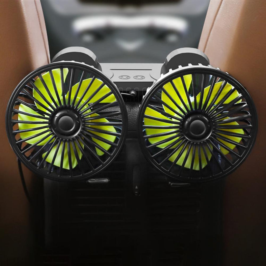 Car Dashboard Double USB Cooling Fan - Image 1