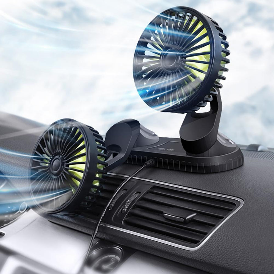 Car Dashboard Double USB Cooling Fan - Image 0