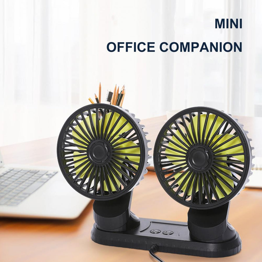 Car Dashboard Double USB Cooling Fan - Image 4