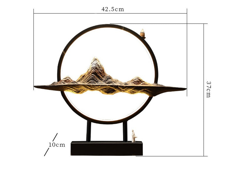 Lotus Buddha Ceramic Waterfall Incense Burner Lamp - Image 1