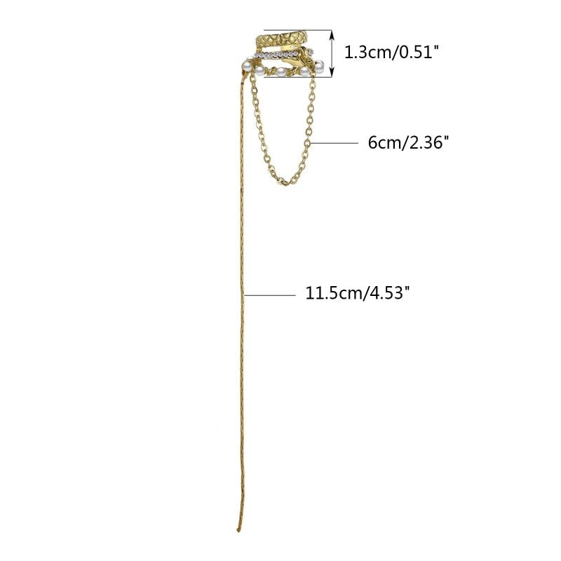 Elegant European No Ear Hole Chain Earrings - Image 4