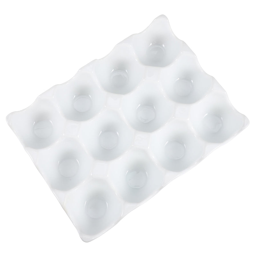 Creative 6 Grids White Ceramic Egg Tray - Image 1