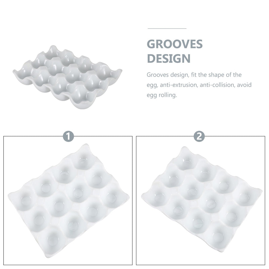 Creative 6 Grids White Ceramic Egg Tray - Image 2