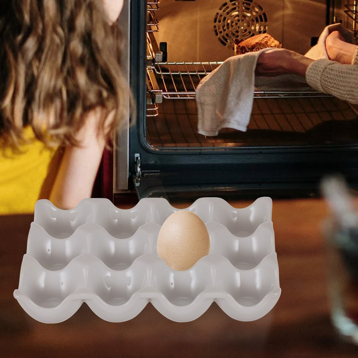 Creative 6 Grids White Ceramic Egg Tray