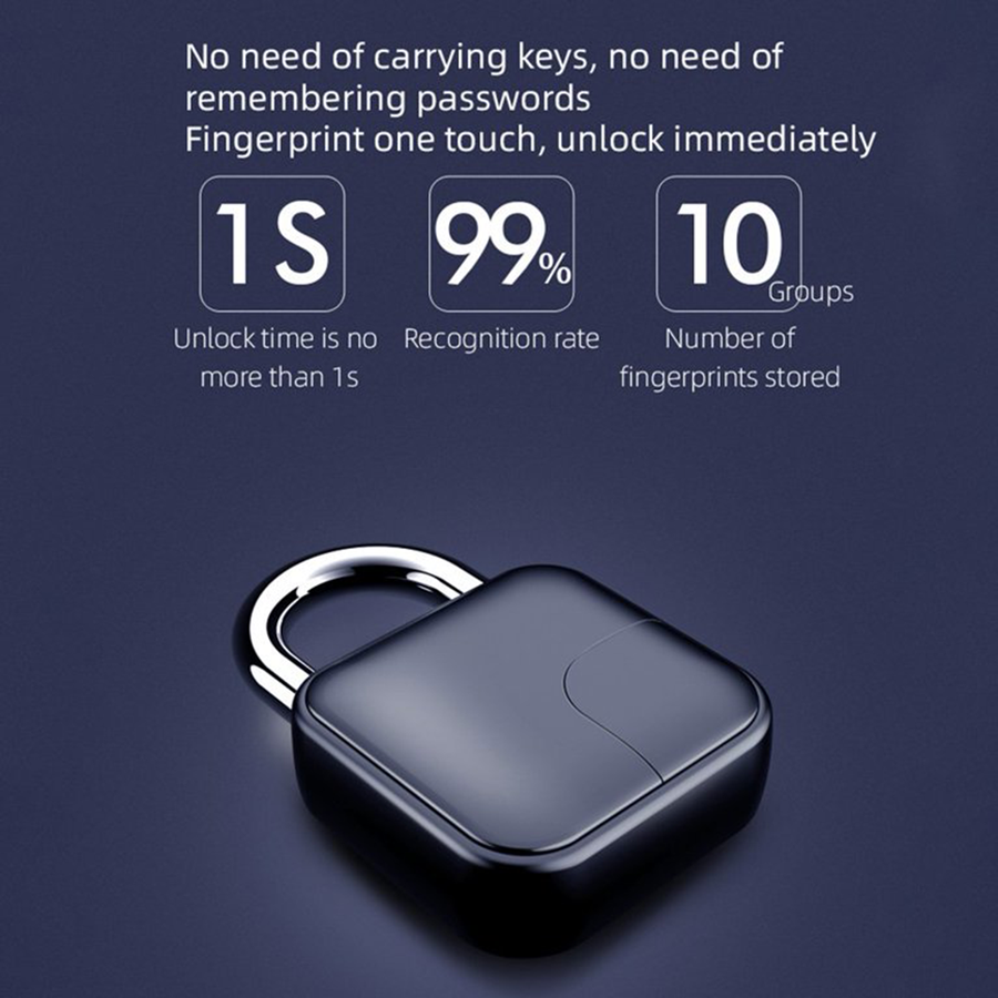 Fingerprint Auto USB Rechargeable Lock - Image 3
