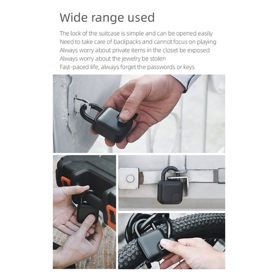 Fingerprint Auto USB Rechargeable Lock - Image 4