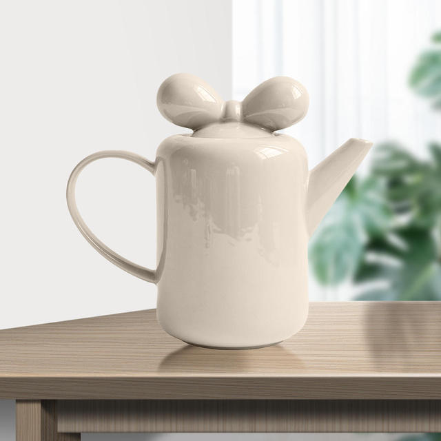 Bow Knot Design Porcelain Tea Pot