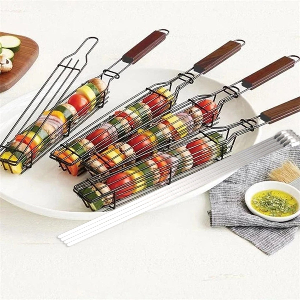 Barbecue Grilling Kebabs Basket