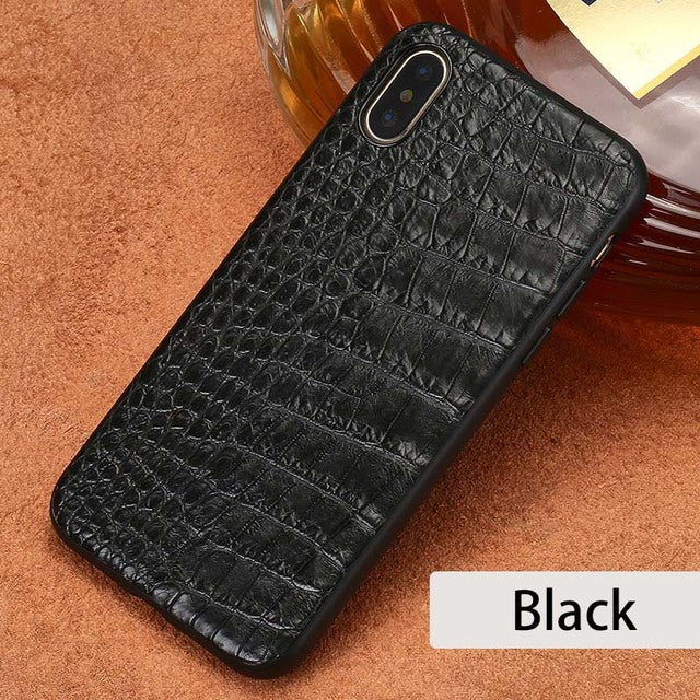 Luxury Real Crocodile Leather Case For Iphone Models