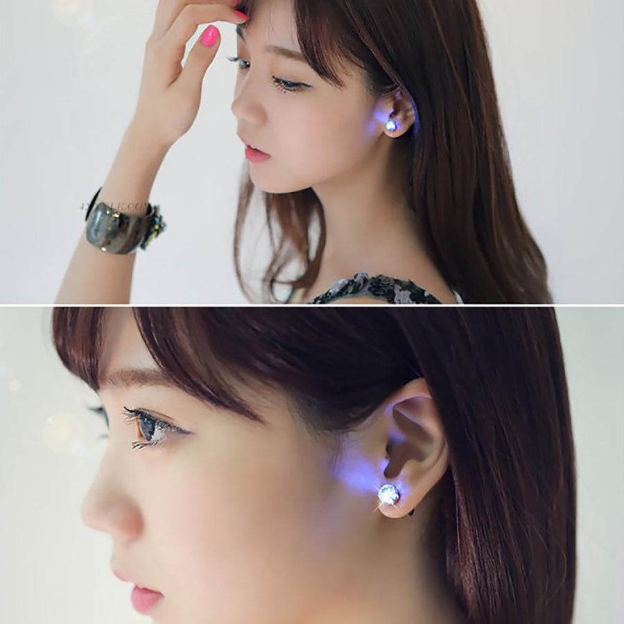 Korean Style LED Colorful Zircon Earrings - Image 1