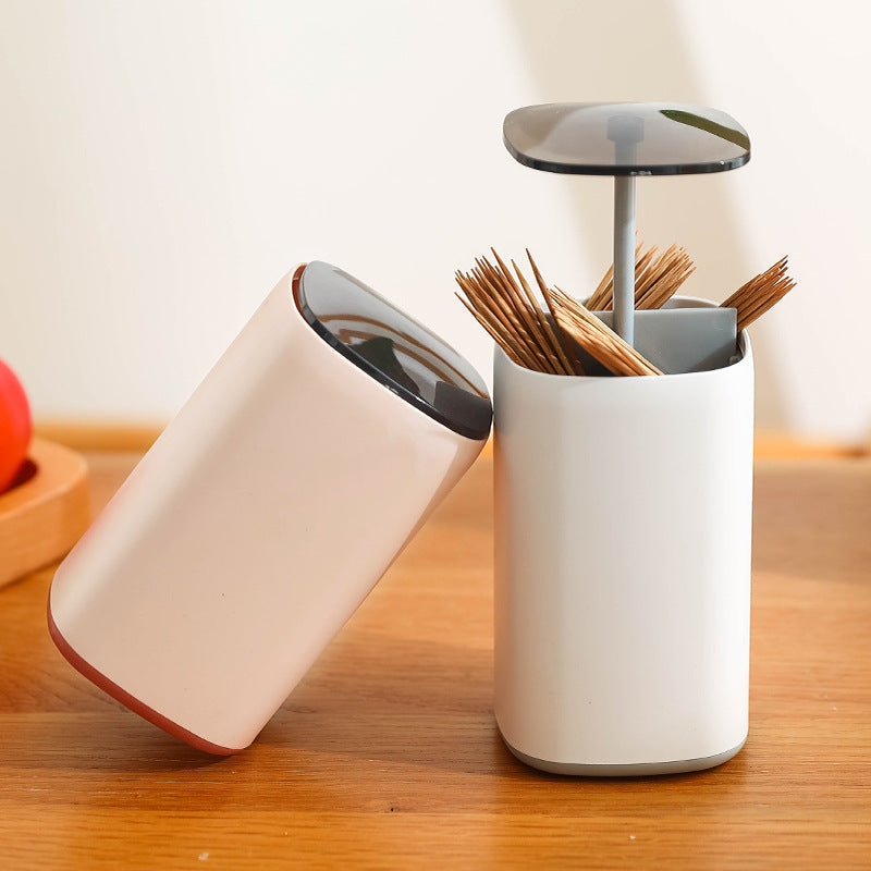 Elegant Pop-Up Toothpick Cotton Swab Storage Dispenser - Image 4