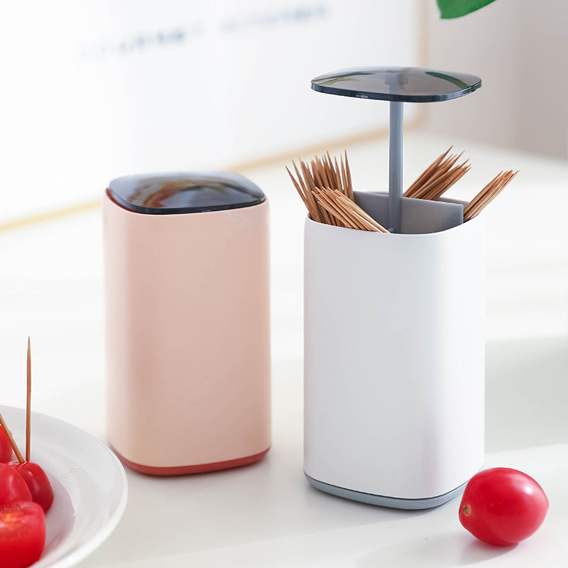 Elegant Pop-Up Toothpick Cotton Swab Storage Dispenser - Image 3