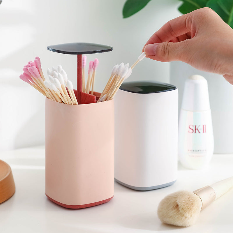 Elegant Pop-Up Toothpick Cotton Swab Storage Dispenser - Image 2