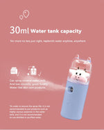 USB Cartoon Animal Rechargeable Mini Face Steamer