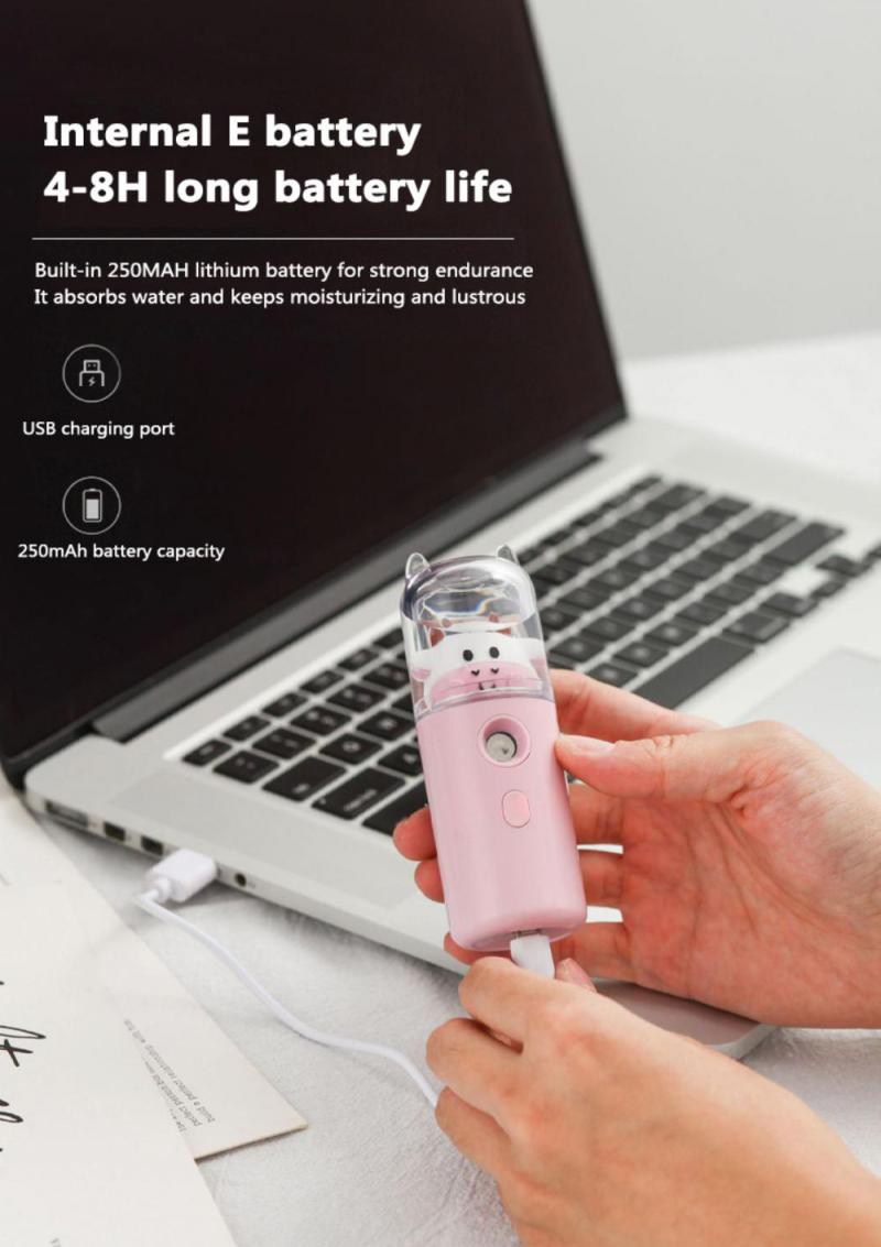USB Cartoon Animal Rechargeable Mini Face Steamer - Image 12