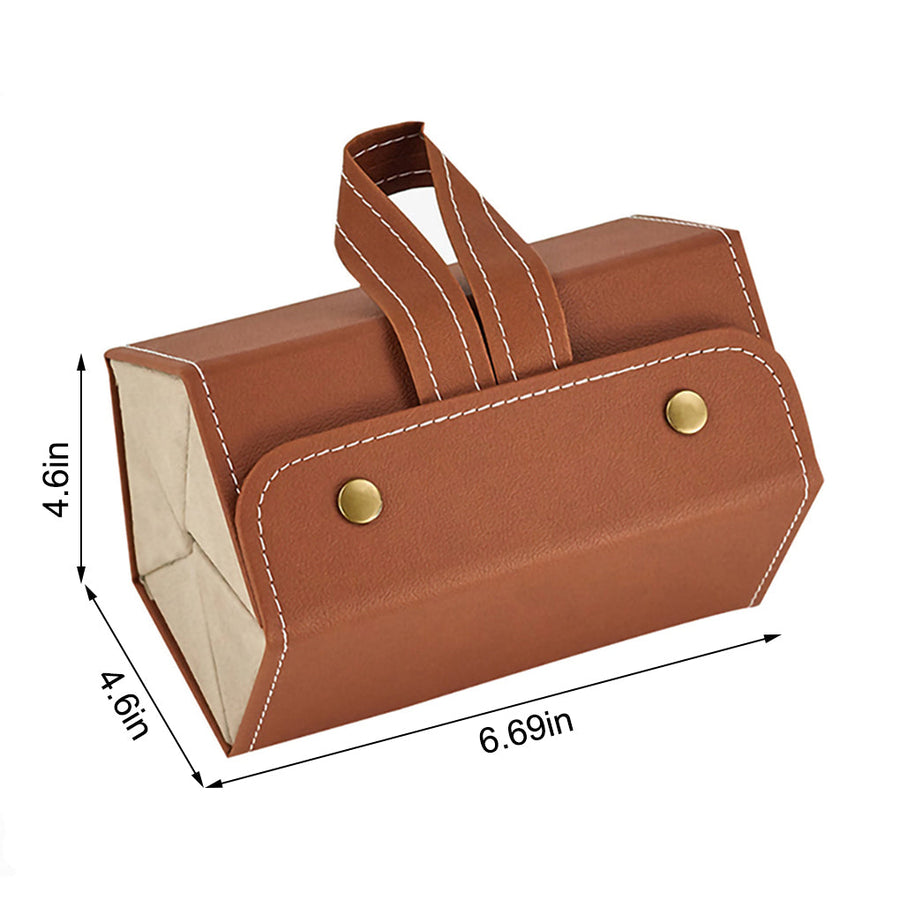 Folding Leather Travel Eyeglasses Organizer - Image 6