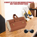 Folding Leather Travel Eyeglasses Organizer