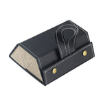 Folding Leather Travel Eyeglasses Organizer