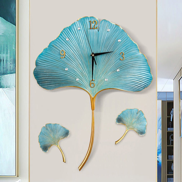 Elegant Leaf Wall Silent Clock - Image 0