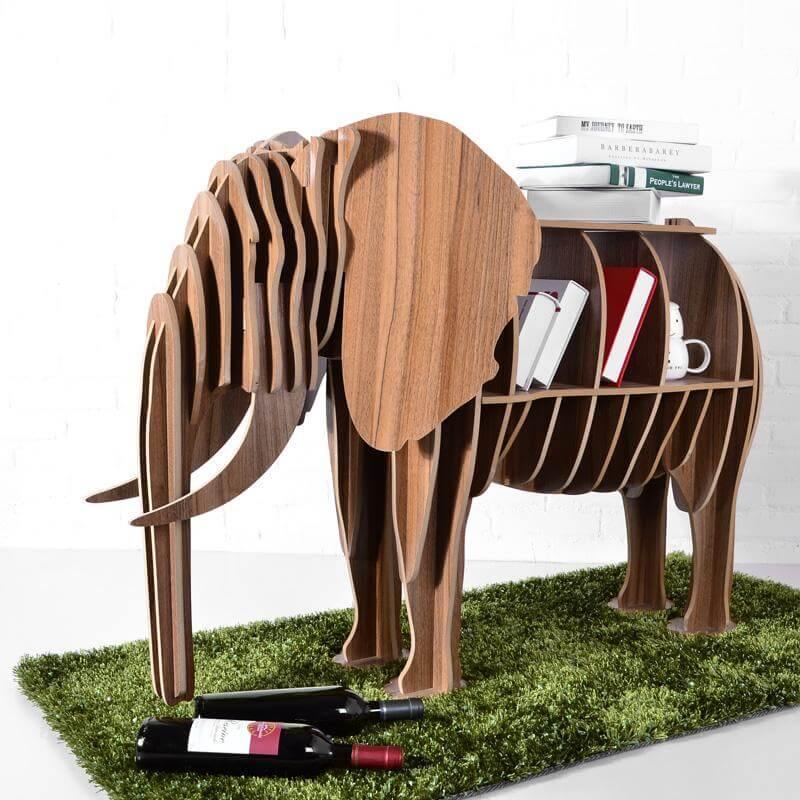 High-end European Style Wood Elephant Furniture Book Shelf - Image 0