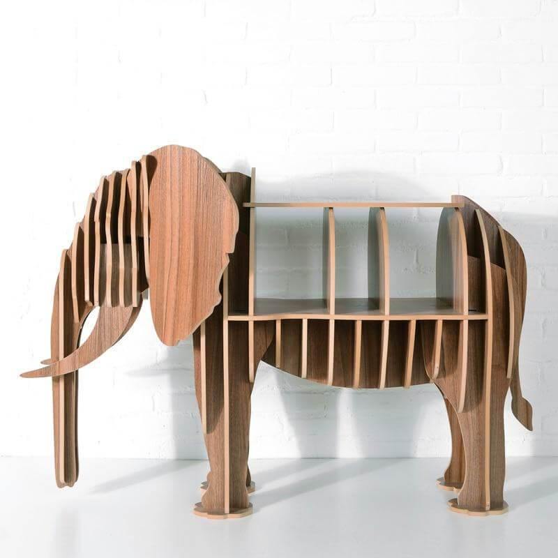 High-end European Style Wood Elephant Furniture Book Shelf - Image 1