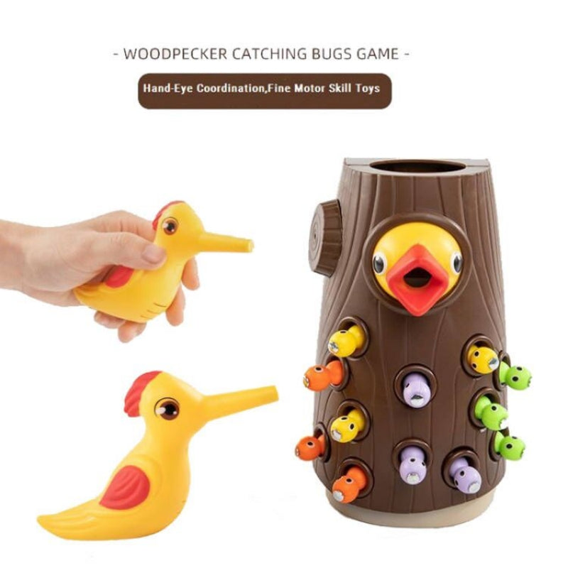 Magnetic Worm Catching Woodpecker Kids Toy