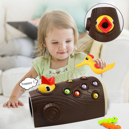 Magnetic Worm Catching Woodpecker Kids Toy - Image 0