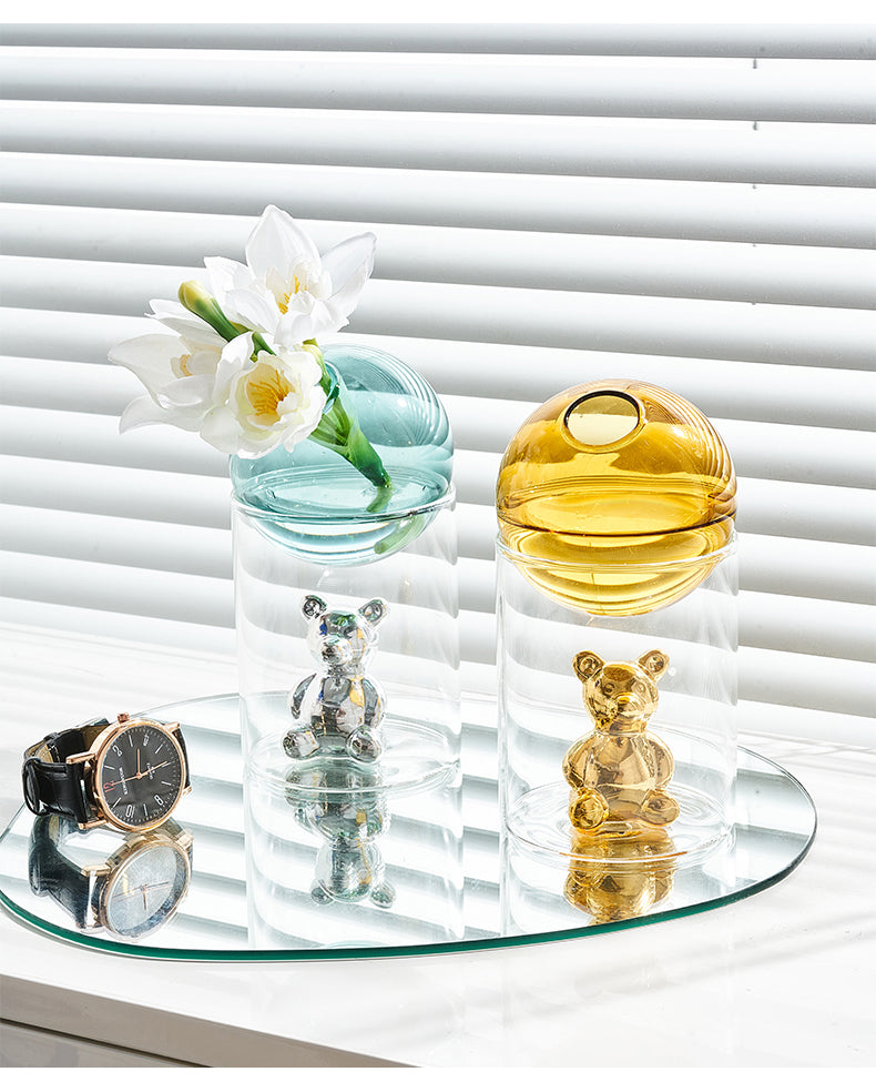 Transparent Double Glass Terrarium Art Vase - Image 1