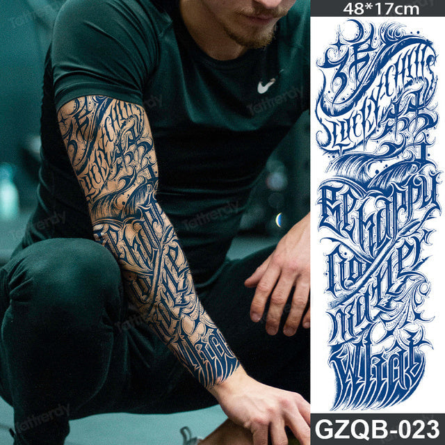 Long Lasting Full Arm Sleeve Tattoo Sticker - Image 10