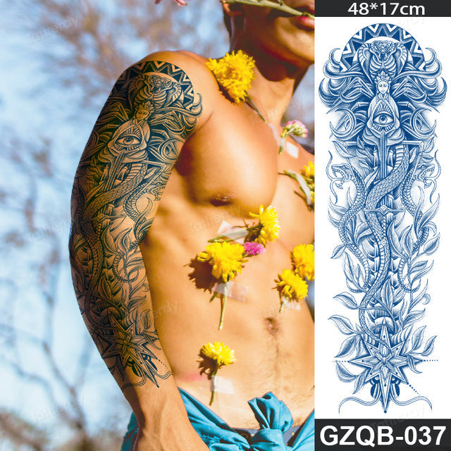 Long Lasting Full Arm Sleeve Tattoo Sticker - Image 11