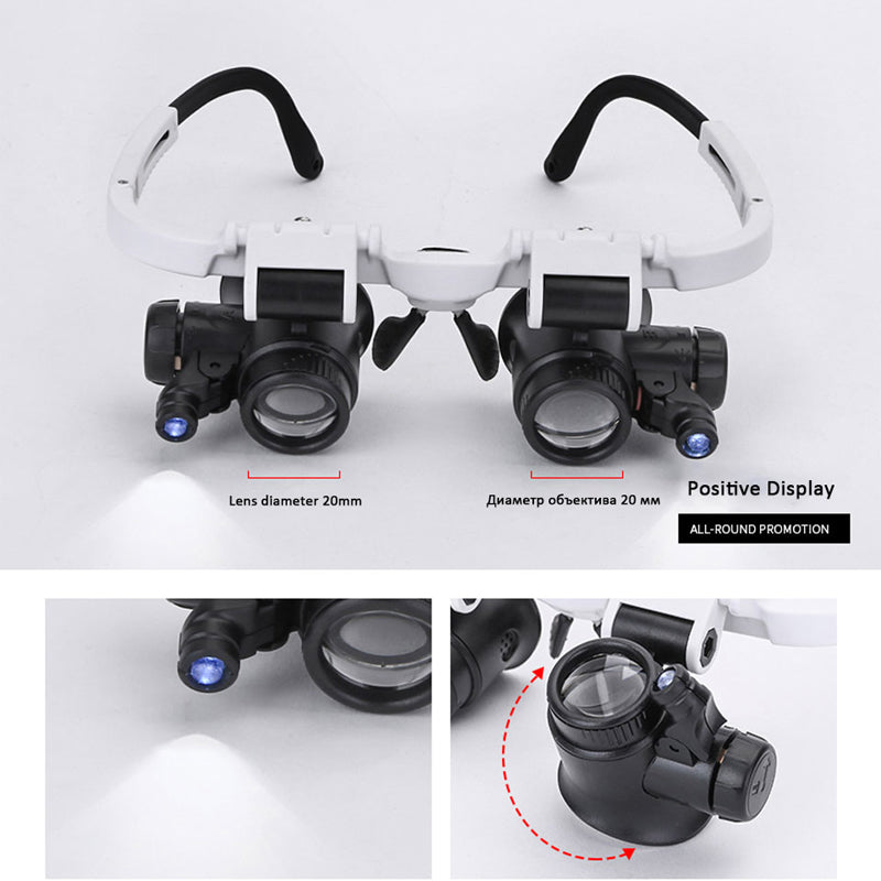 Double Magnifier Led Eye Microscope