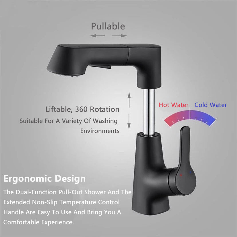 Modern Bathroom Telescopic Basin Waterfall Faucet - Image 3