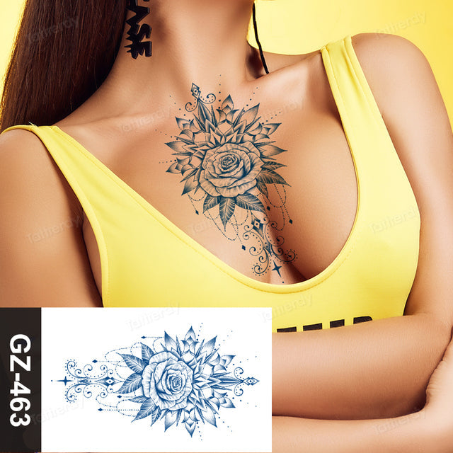 Blooming Flower Orchid Semi-Permanent Temporary Tattoo