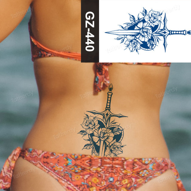 Blooming Flower Orchid Semi-Permanent Temporary Tattoo - Image 32