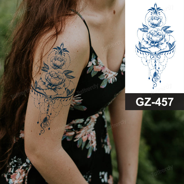 Blooming Flower Orchid Semi-Permanent Temporary Tattoo