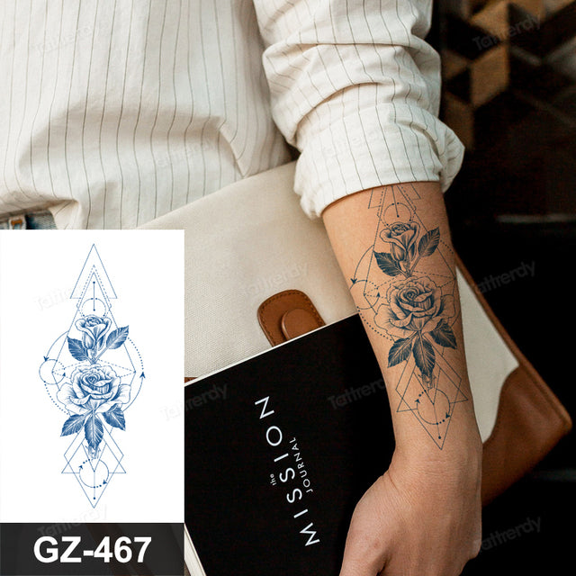 Blooming Flower Orchid Semi-Permanent Temporary Tattoo - Image 19