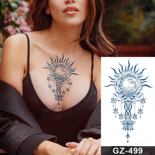 Blooming Flower Orchid Semi-Permanent Temporary Tattoo