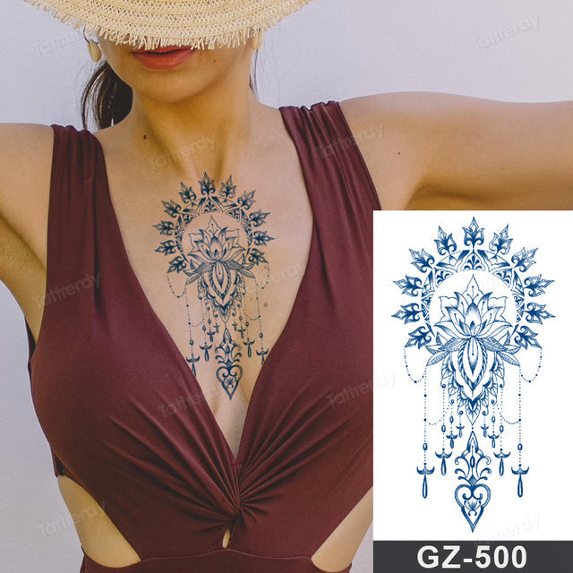 Blooming Flower Orchid Semi-Permanent Temporary Tattoo